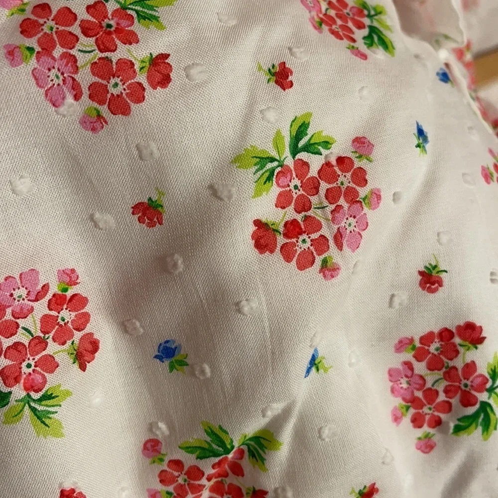 🌸Janie and jack girls one piece romper/jumpsuits Swiss dot floral size 12NWT..